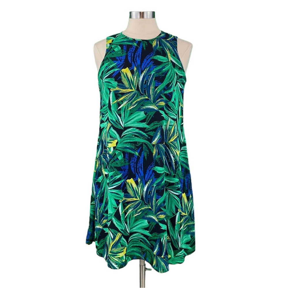 Calvin Klein Tropical Print Sleeveless Shift Dress - Picture 1 of 16